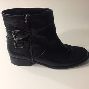 Nine West Black Leather Moto Boots